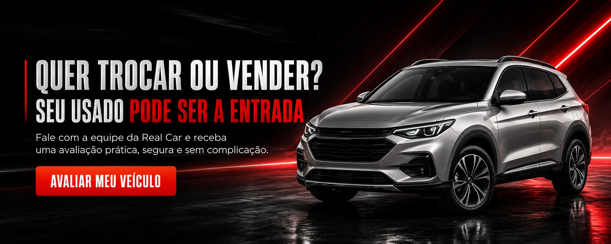 Quer trocar ou vender? Seu usado pode ser a entrada. Fale com a equipe da Real Car e receba uma avaliação prática, segura e sem complicação.